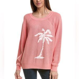 TOMMY BAHAMA Breezy Palm Crewneck Sweater In Pure Coral